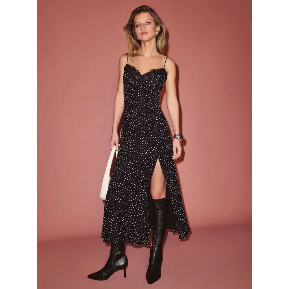 Reformation Lucine Dress in Selene (Polka Dot) NWT